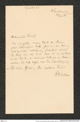 Nachlass Franz Steindachner, Brief von Robert Collett an Franz Steindachner (29.12.1905), Inv.Nr. 84.05, Seite 1